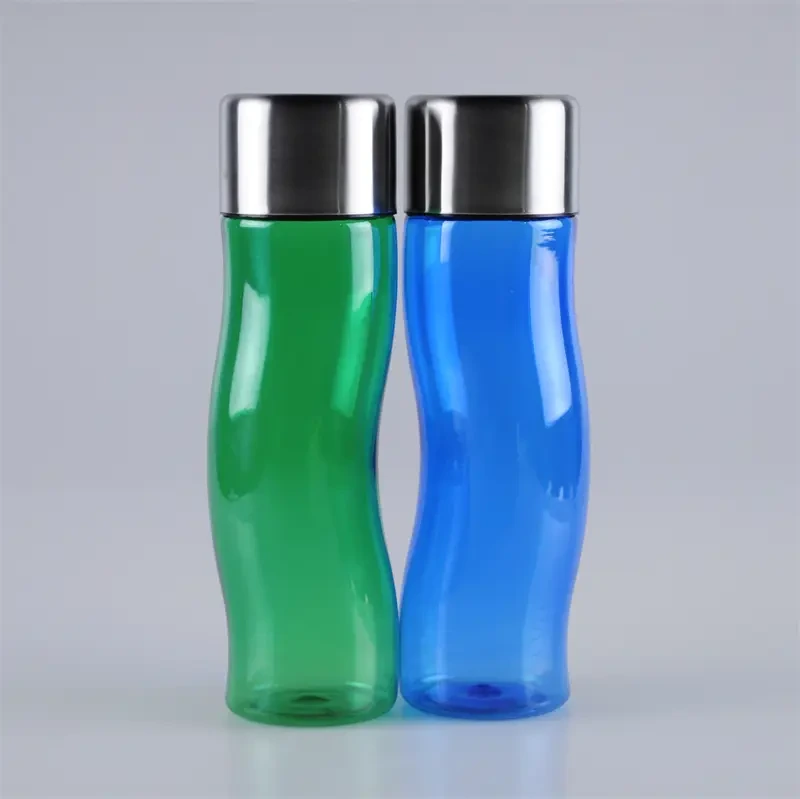 650ml Plastic Sports Drink Bottle with Stainless Steel Lid 1