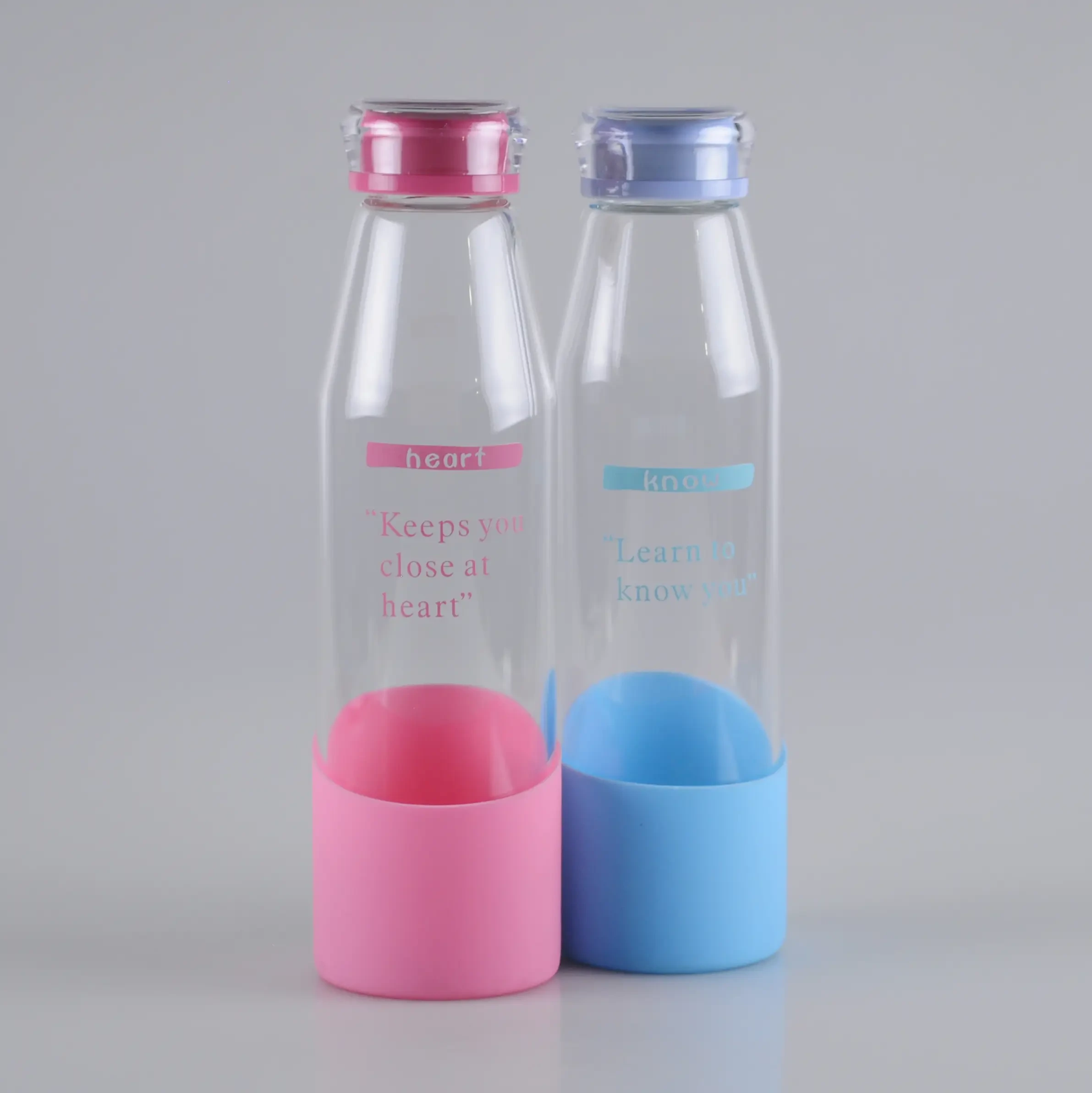 500ml stijlvolle glazen fles siliconen hoes 1