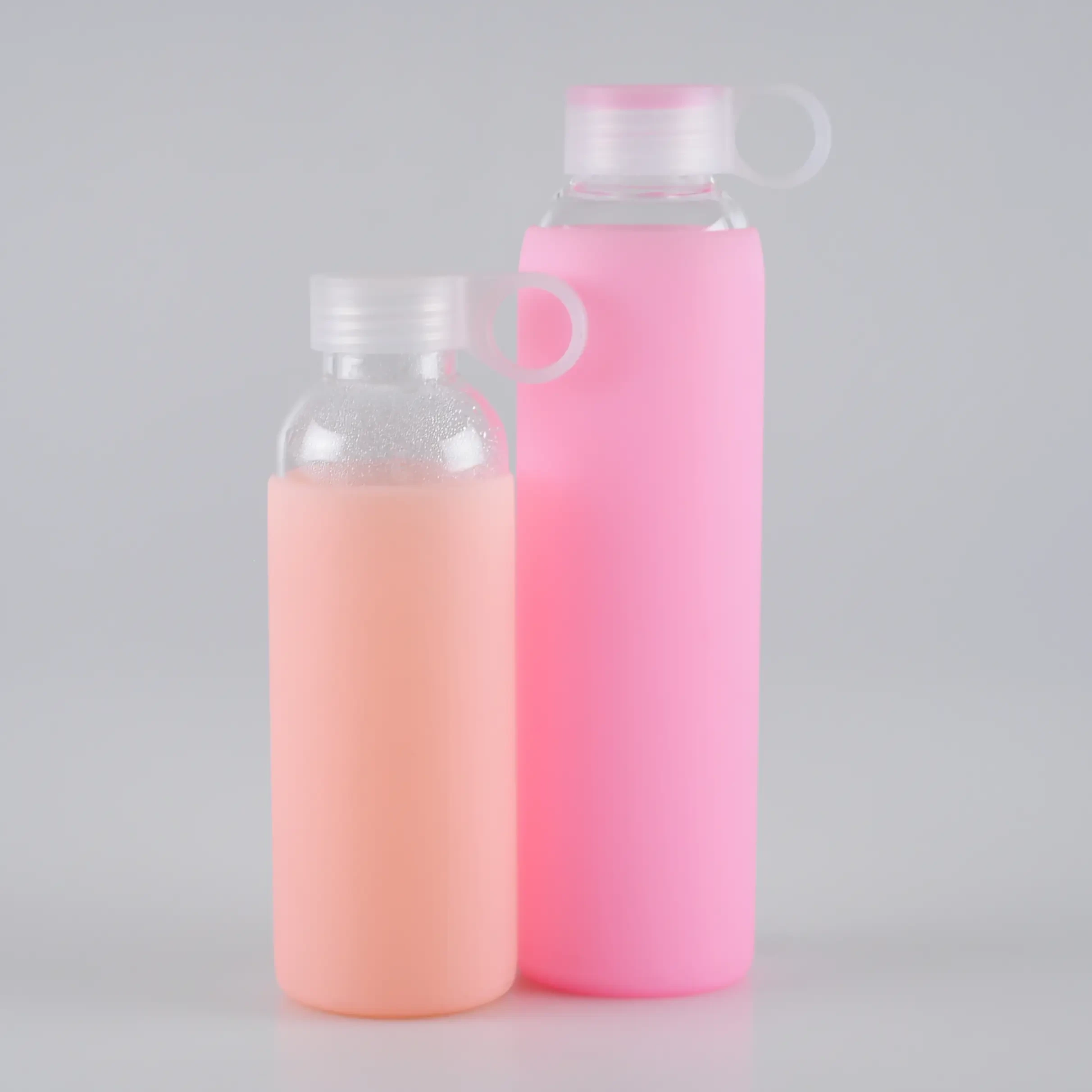 420ml / 600ml Gemakkelijk te gebruiken glazen sapfles met siliconen hoes 1
