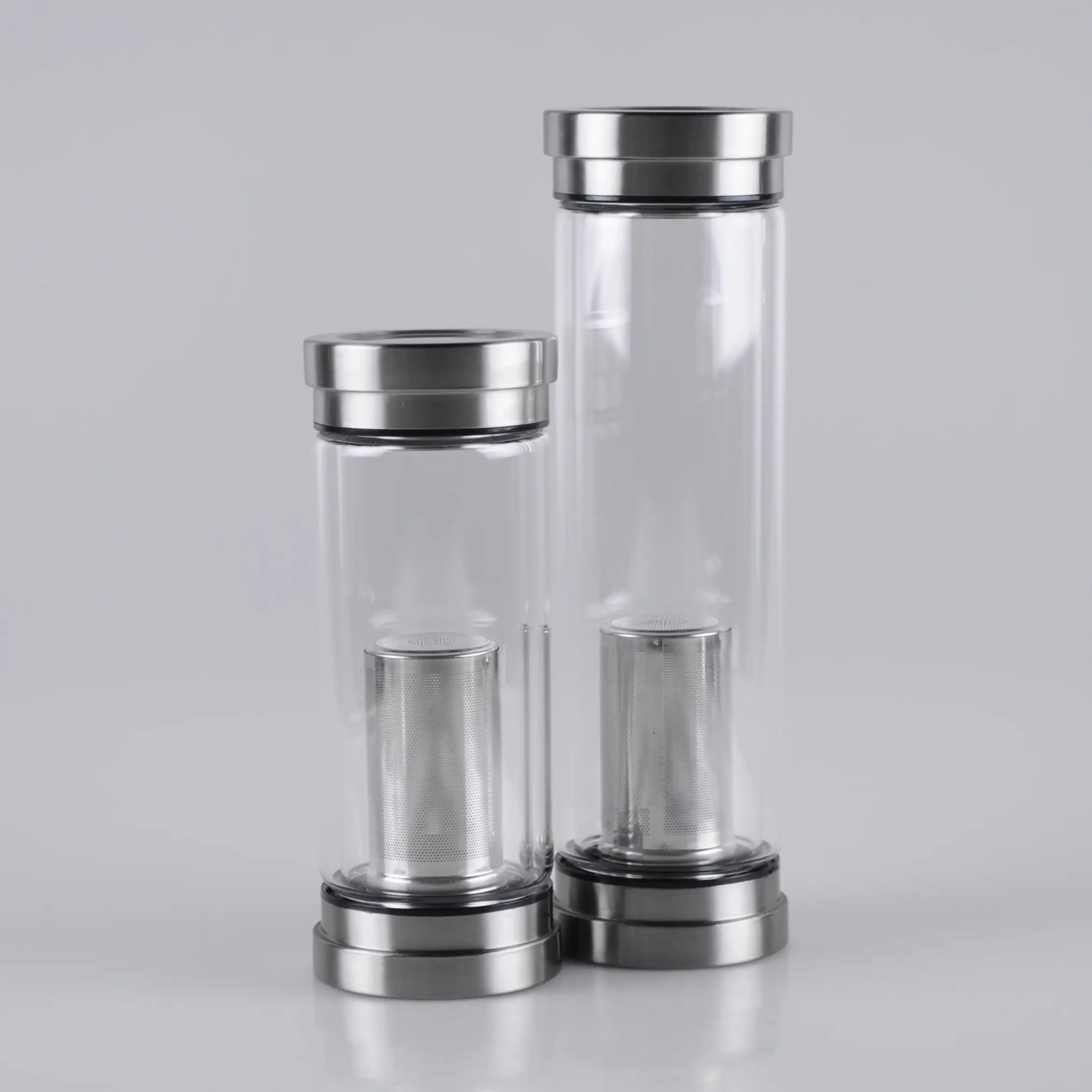300ml / 450ml theezeef glazen theekopje met roestvrijstalen deksel 1