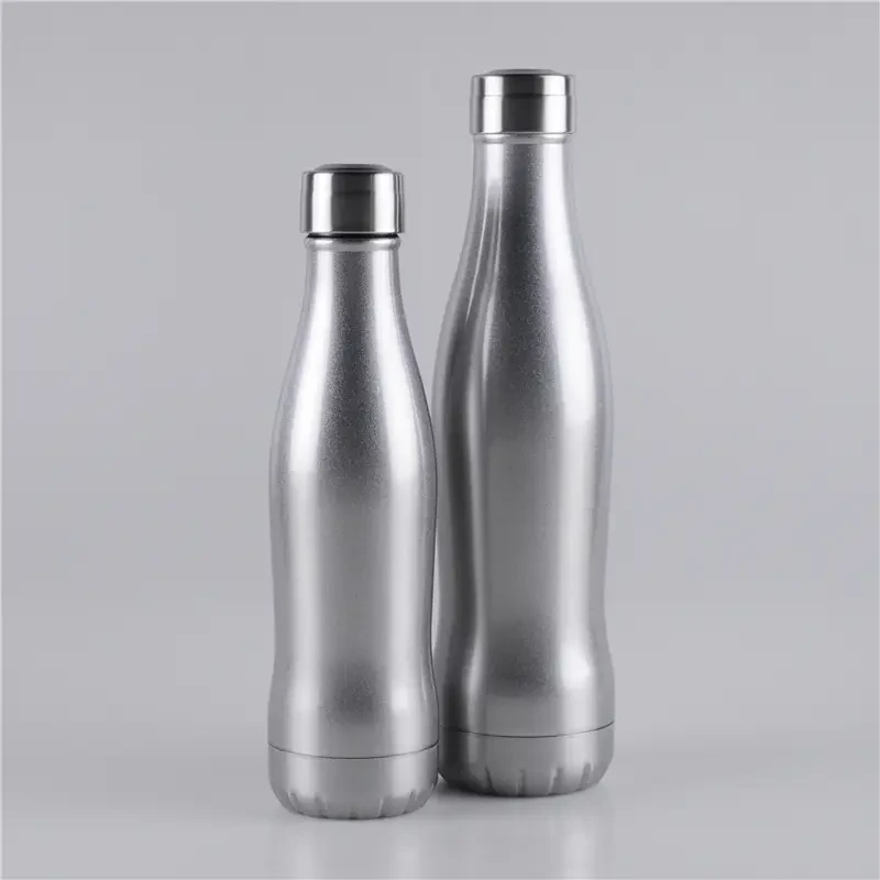 500ml / 600ml gebogen roestvrijstalen drinkfles met schroefdeksel 1