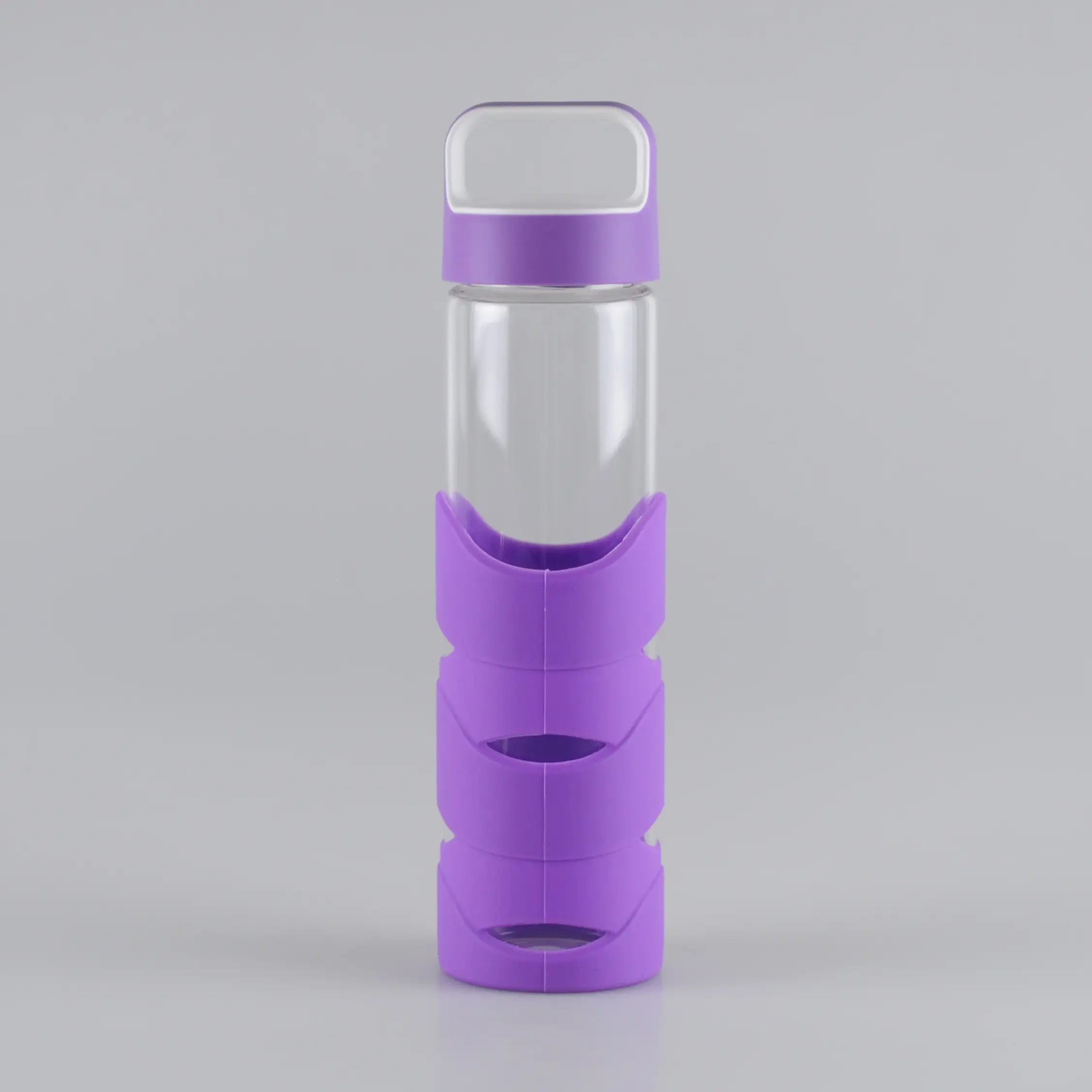 550ml Carrying Lid Glass Water Bottle Silicone Sleeve 1