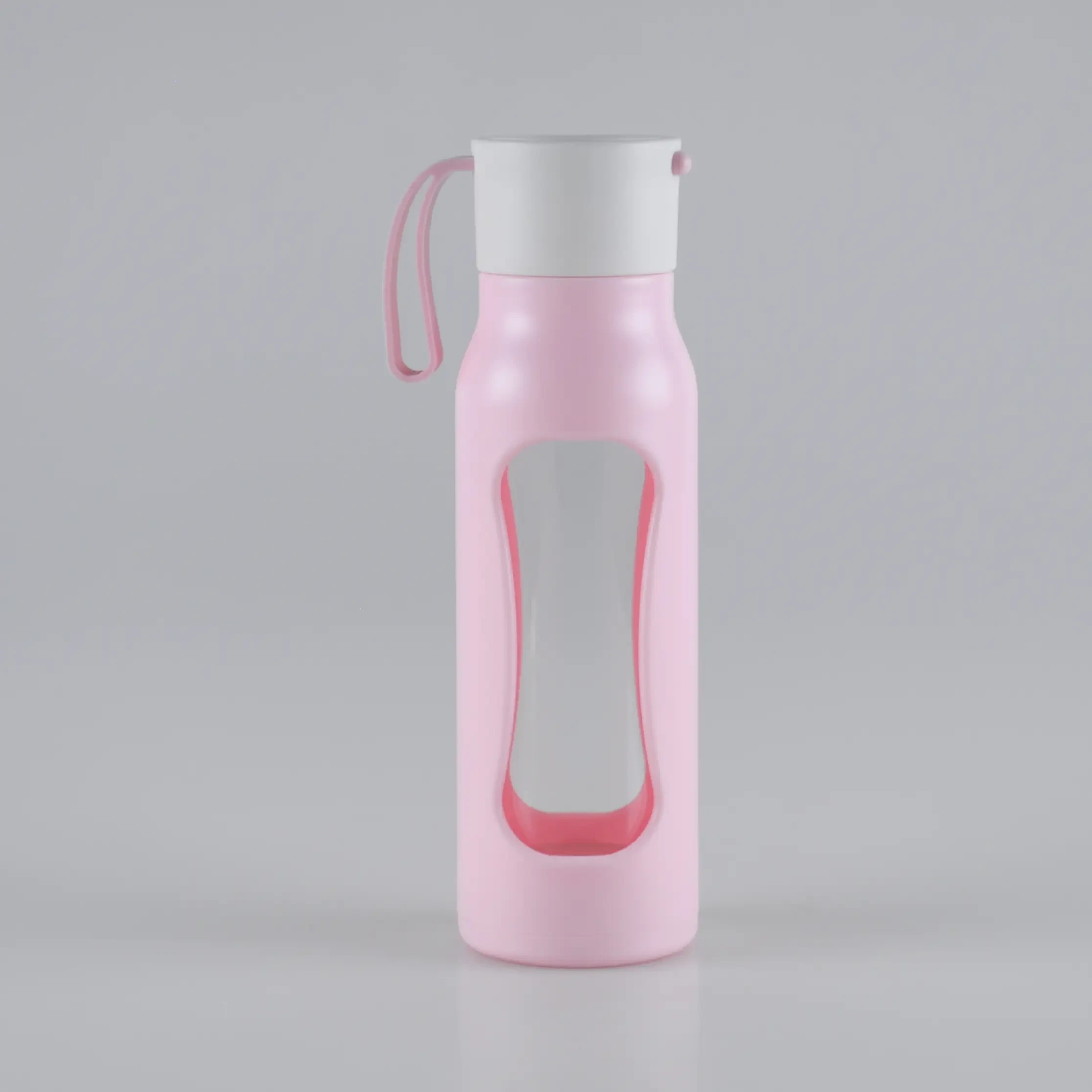 500ml Handy Lid Borosilicate Glass Bottle with Plastic Cover 1
