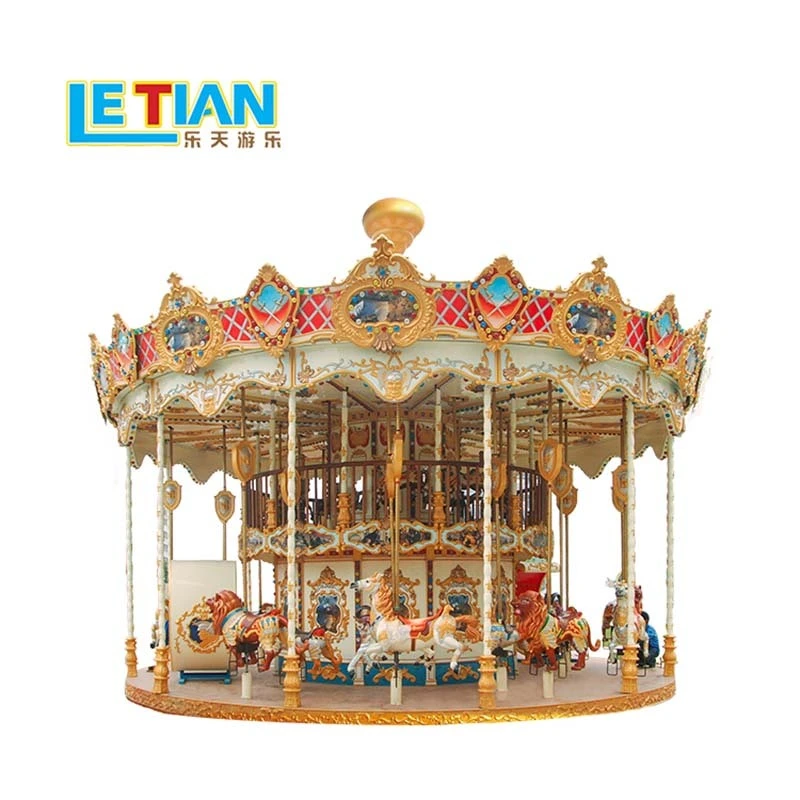 На открытом воздухе езда на открытом парке развлечений двойная палуба Carousel LT-7030A 1