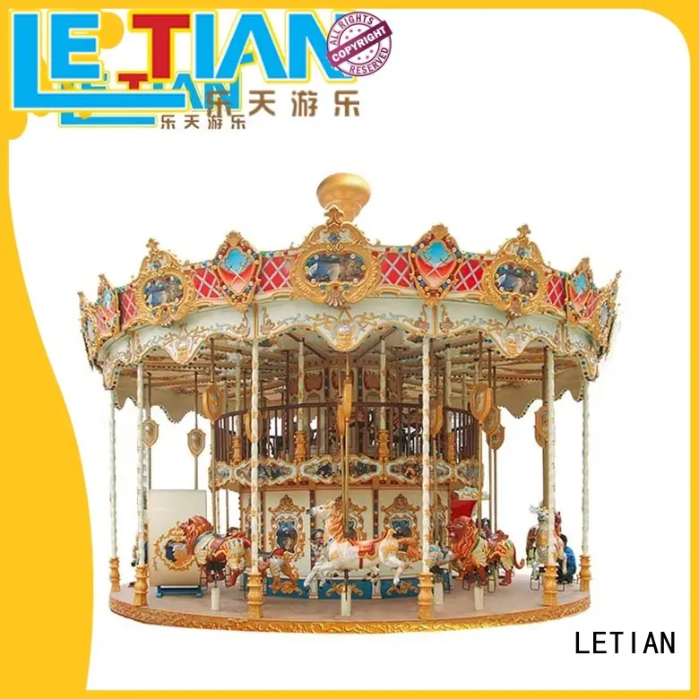 Outdoor amusement park ride double deck carousel LT-7030A 1