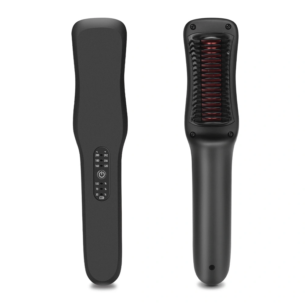 JAYSUNNY Portable Cordless 2 in 1 Heat Hair Straightening Comb & Mini USB Rechargeable Brush for Quick Styling 1