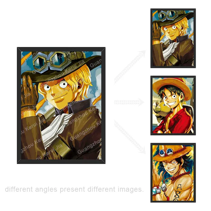 One Piece 3D Lenticular Poster Anime Pirate Art with Frame