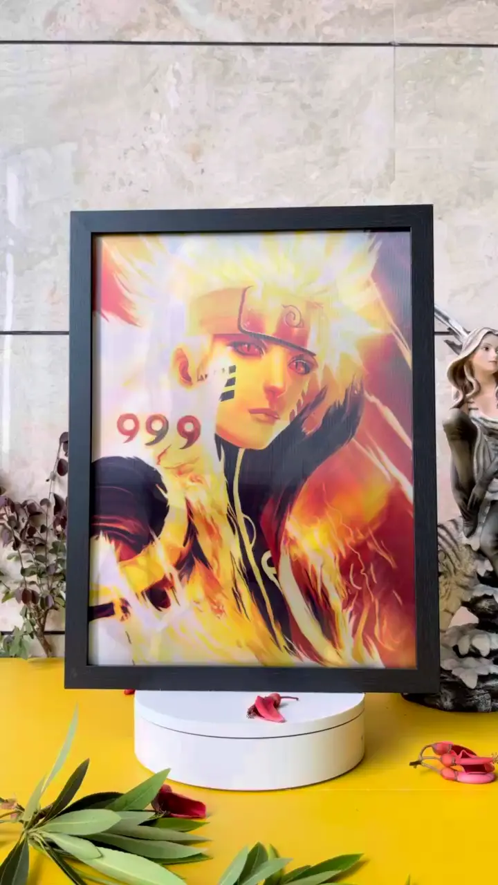 Bulk Naruto Hinata Hyuga 3D Lenticular Posters Custom Anime Wall Art (30x40cm) with Frame 1