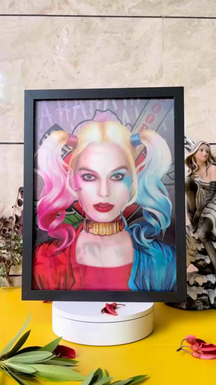 DC Harley Quinn 3D Lenticular Poster with Frame Bold Custom Art for Retailers 1