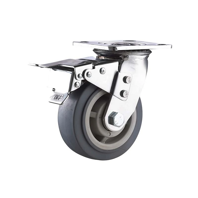 Heavy duty TPR caster wheel swivel with total brake for Hand truck 1