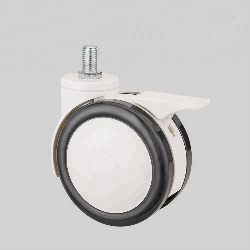 5 Inch Double Wheel Threaded Stem Locking ICU Ventilator Medical Caster 2