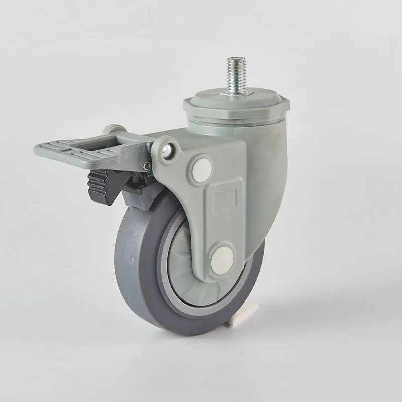 3 4 5 Inch High Strength PA Nylon Yoke High-elastic Thermoplastic Rubber Caster Wheels for Ventilator 1