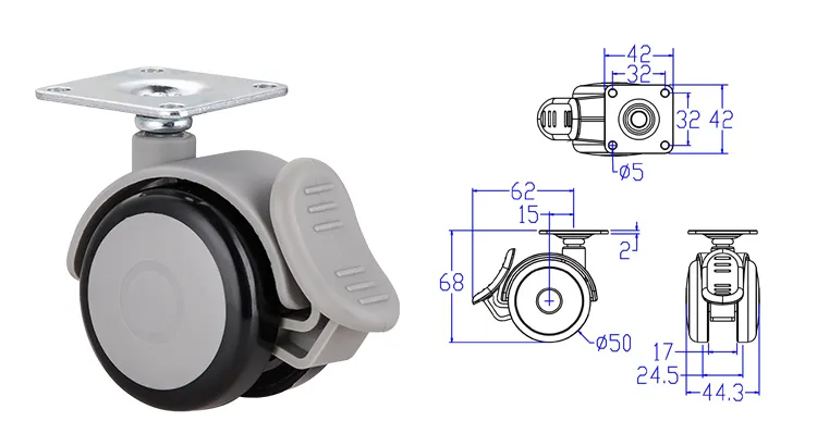 hot-sale medical casters low cost for car 2