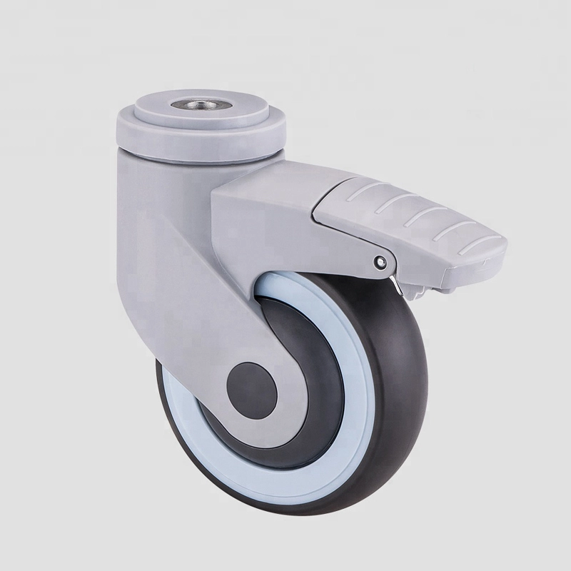 Bolt Hole 4 Plastic Medical Trolley Caster Wheels 1