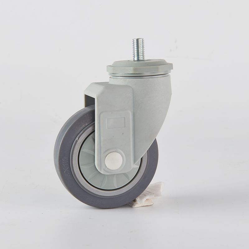 3 4 5 Inch Grip Ring Stem Nylon Fork TPR On PP Core Rolling Plastic Pull Carts Utility Carts Food Service Trolley Casters 1