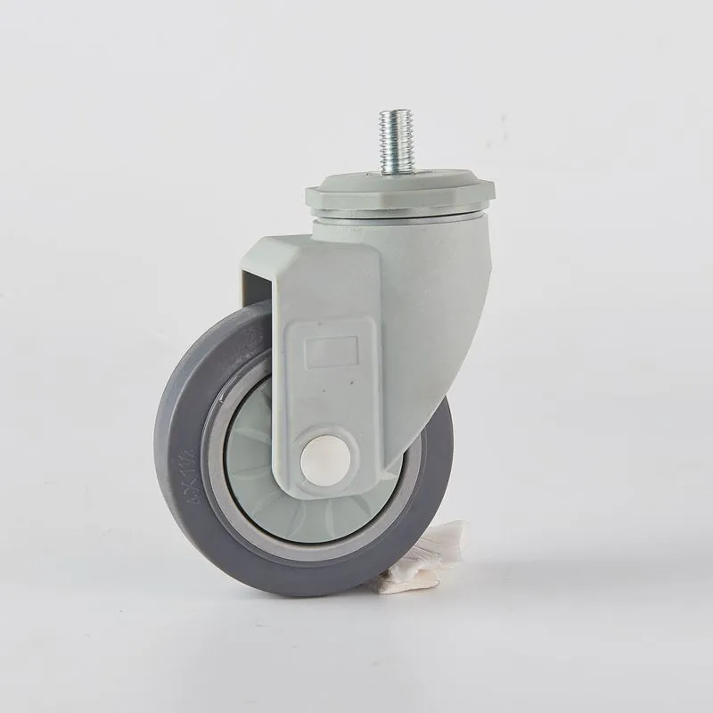 3 4 5 Inch Grip Ring Stem Nylon Fork TPR On PP Core Rolling Plastic Pull Carts Utility Carts Food Service Trolley Casters 1