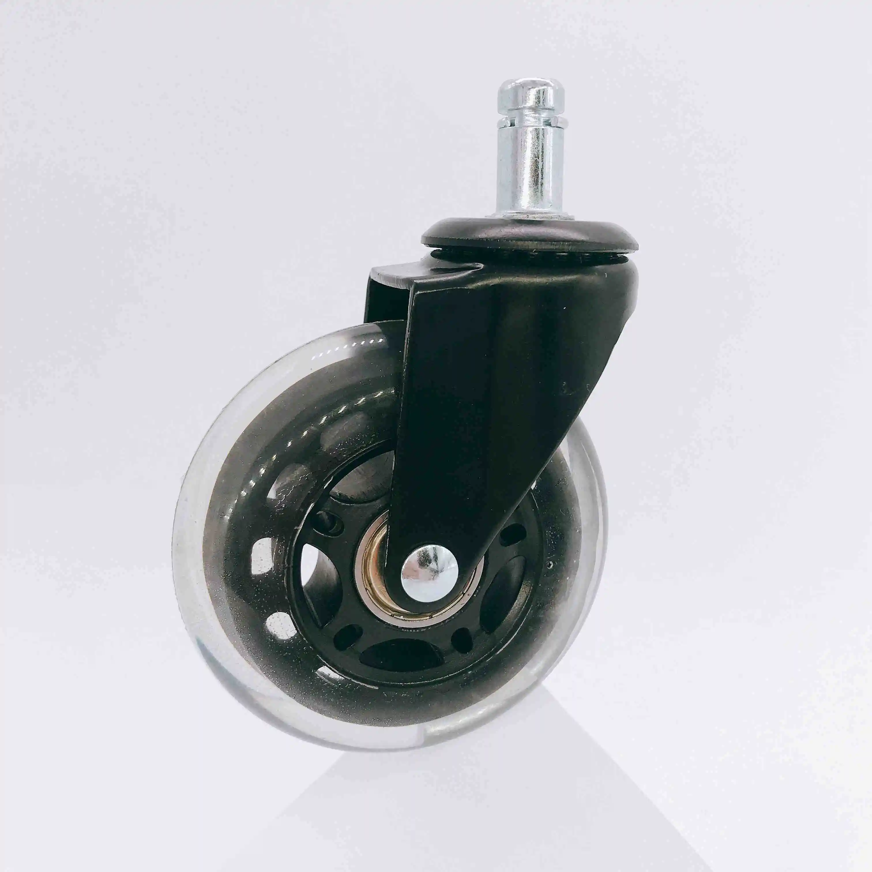Amazon hot sale 75mm transparent PU caster wheel for office chair 1