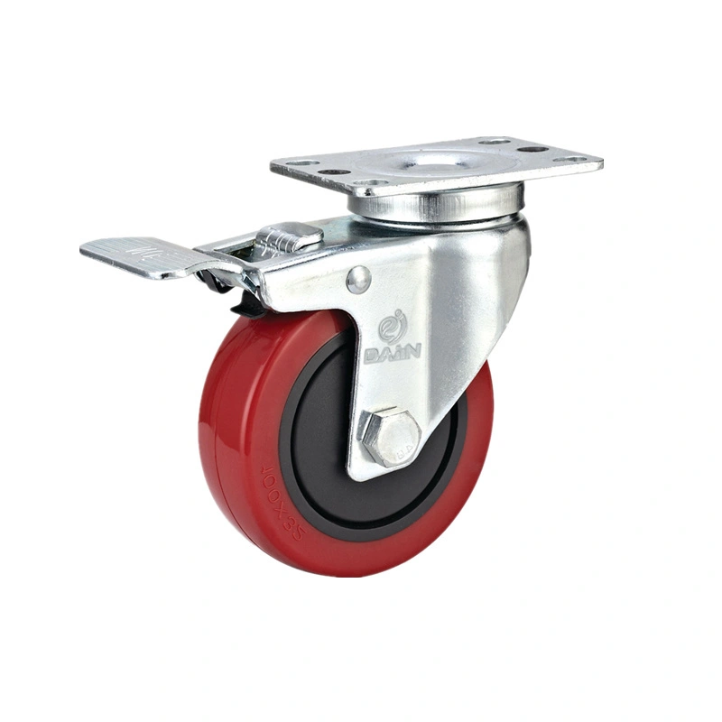 4 inch Swivel PU Industrial Casters with brake and lock1 1