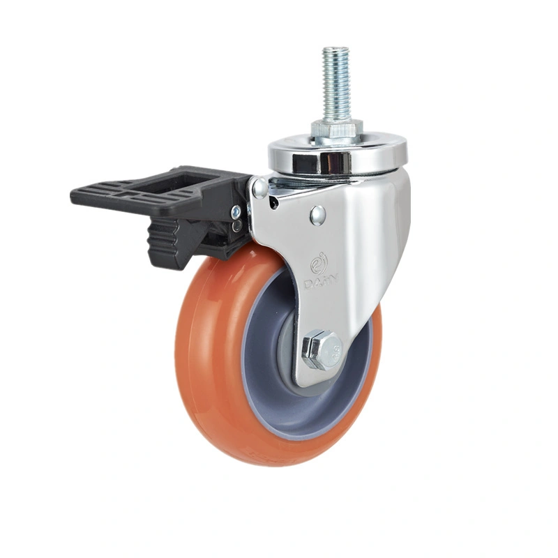 5 Swivel With Locking PU Medium Duty Caster Wheels 1