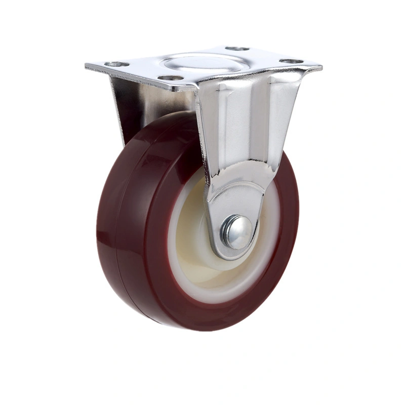 3 inch new material PP rim PU tyre no bearing fiexed caster wheel 1