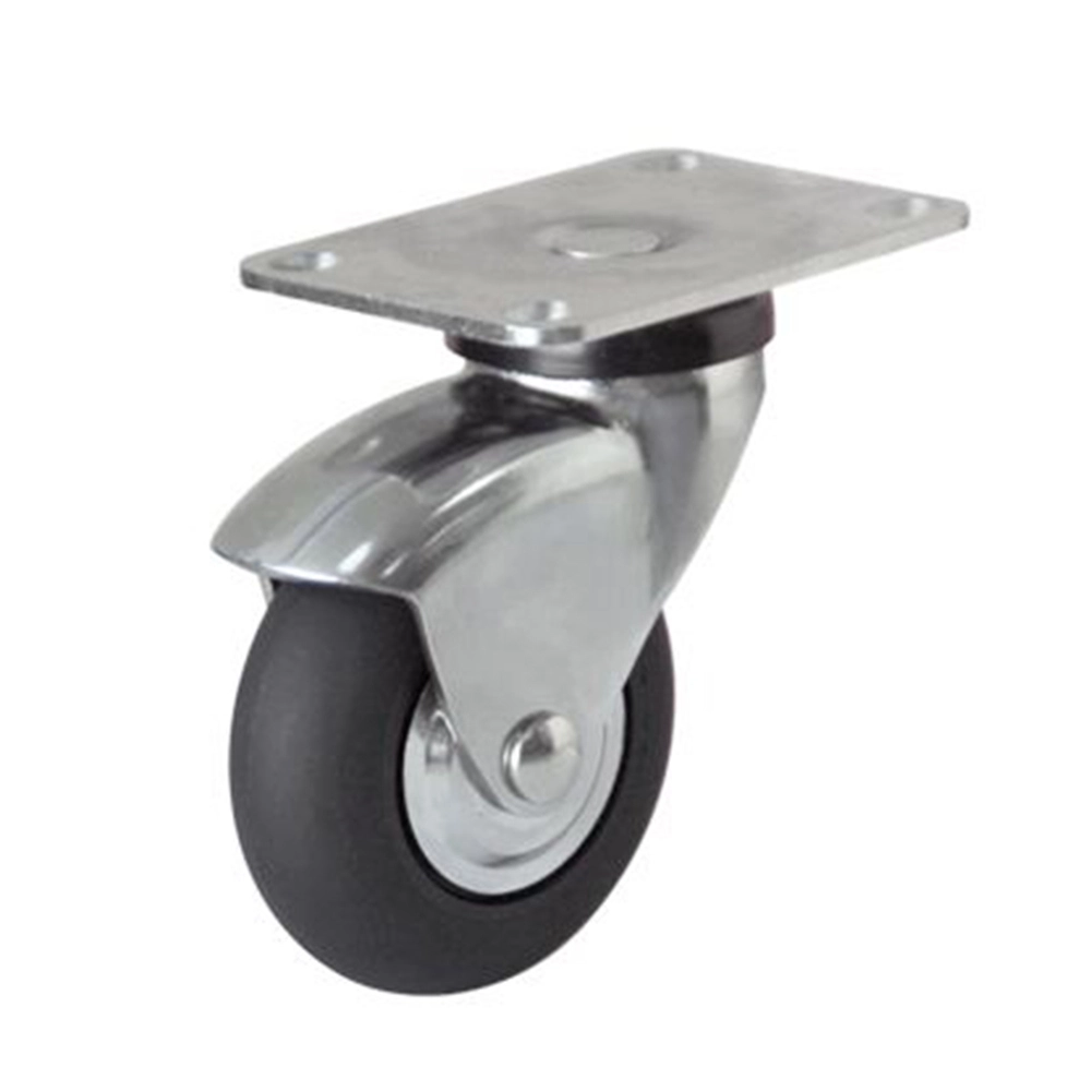 2 and 3 inch Factory Price China Manufacture Swivel Black Elastic Rubber Castor Wheels 1