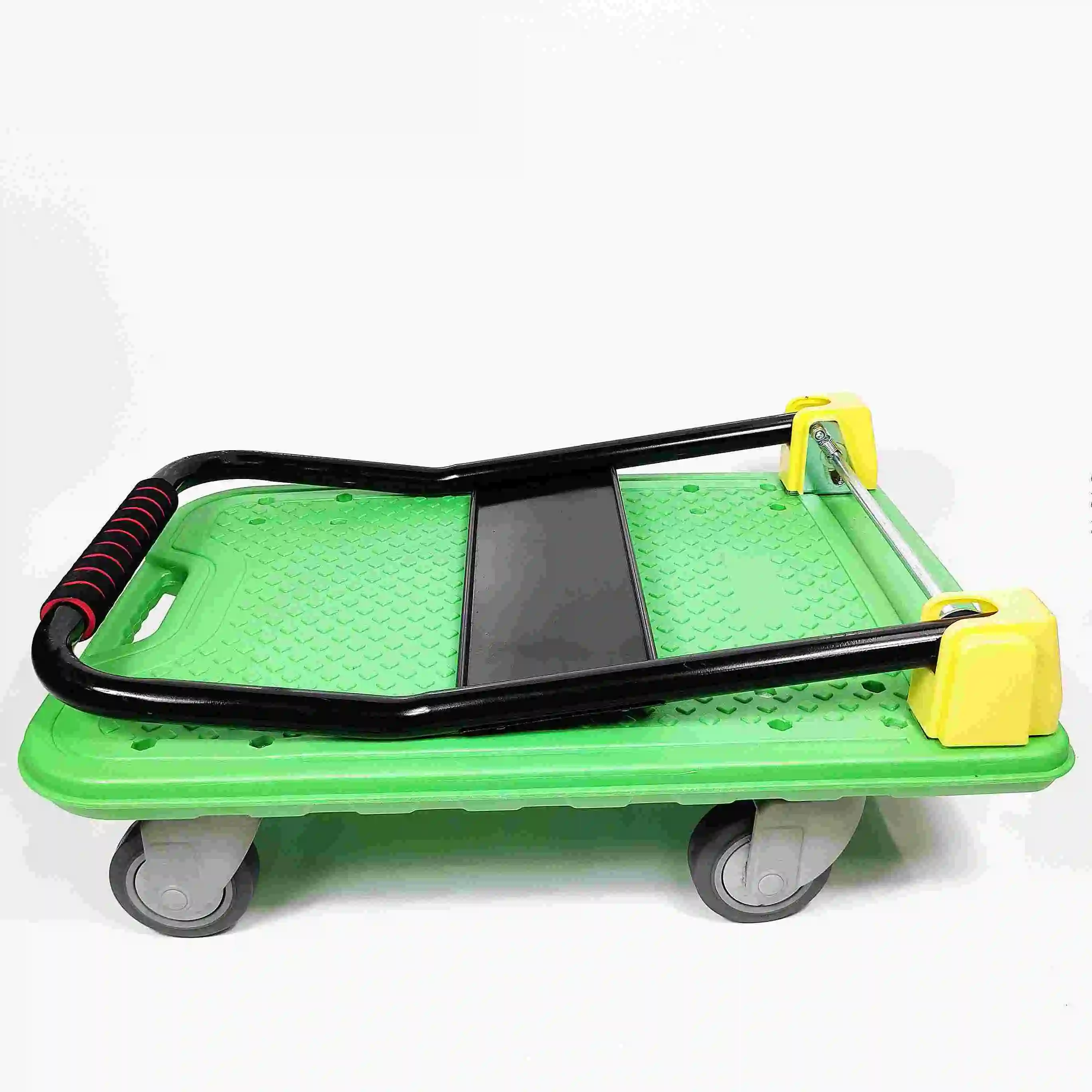 Luxury Anti Rust 4 Castors Wheel Plastic Platform Home Transport Material Handling Heavy Duty Fold Hand Trolley 1