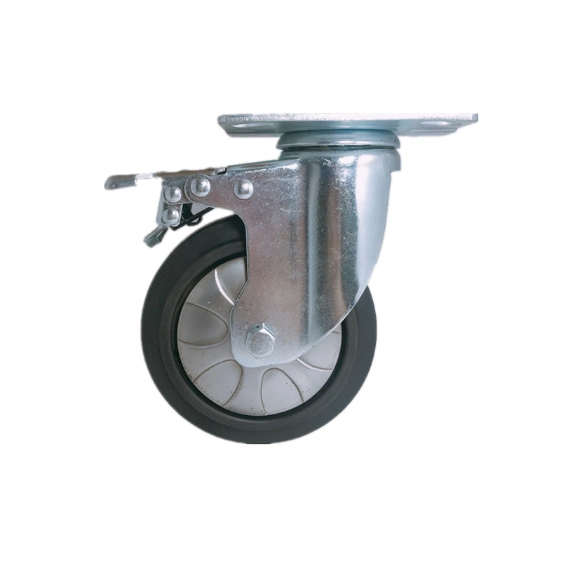 3 inch 4 inch 5 inch 6 inch Rigid Fix Ball Bearing Thread Guard Mid Heavy Duty Elastic Thermoplastic Rubber TPR Caster Wheel 1