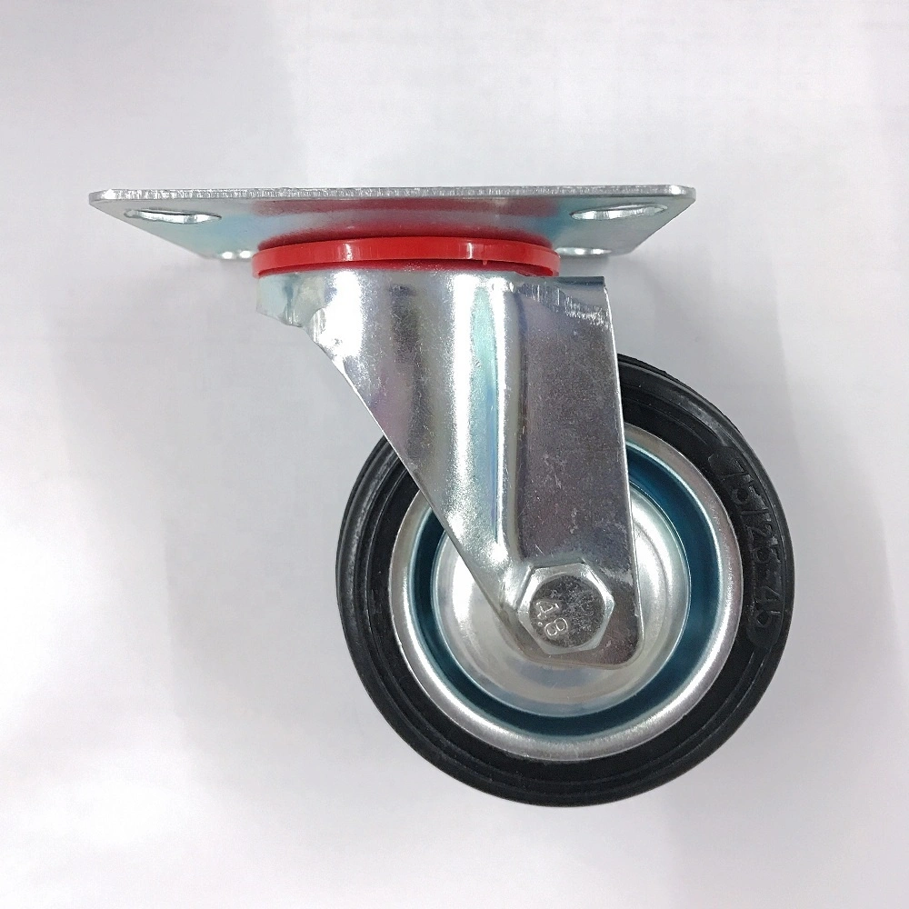 75 85 100 125 160 200 250mm Industrial Cast Iron Core Rubber Swivel Caster Wheels 1