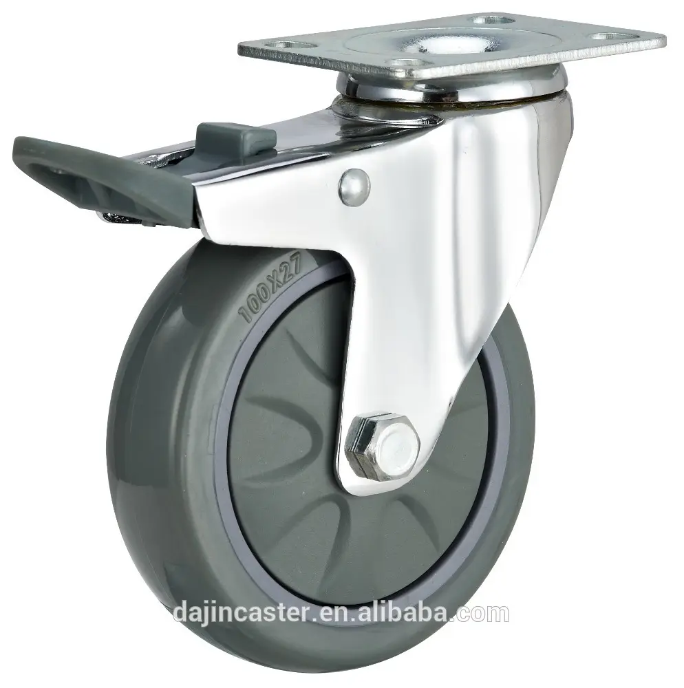 Dajin Caster Wheel Swivel 3 Inch Plate Med-light Duty Caster Wheels Wholesale For Hotel Service Cart13 1