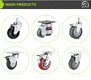 Dajin Caster Wheel Swivel 3 Inch Plate Med-light Duty Caster Wheels Wholesale For Hotel Service Cart24 2