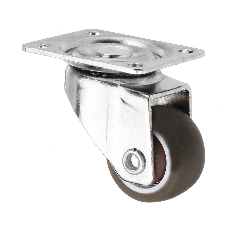 1.25 Inch Swivel Chrome Plated TPR Roller Parts Chair Caster And Wheel 1