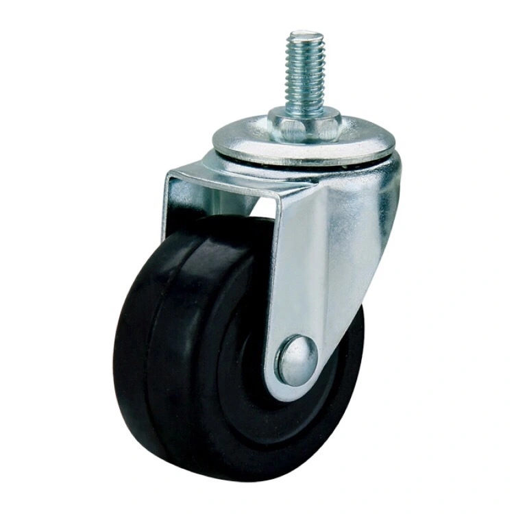 50mm Small Black Rubber Swivel Caster wheels 1