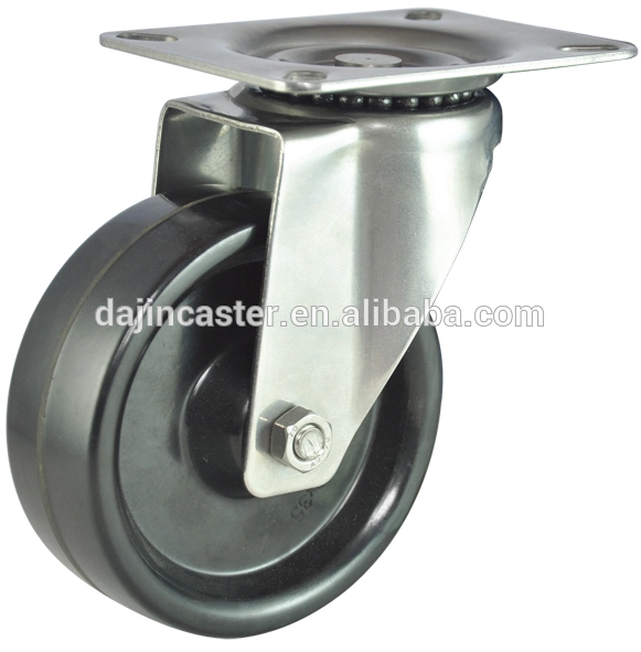 European-Style fixed stainless steel swivel caster wheel for chemical plant 1