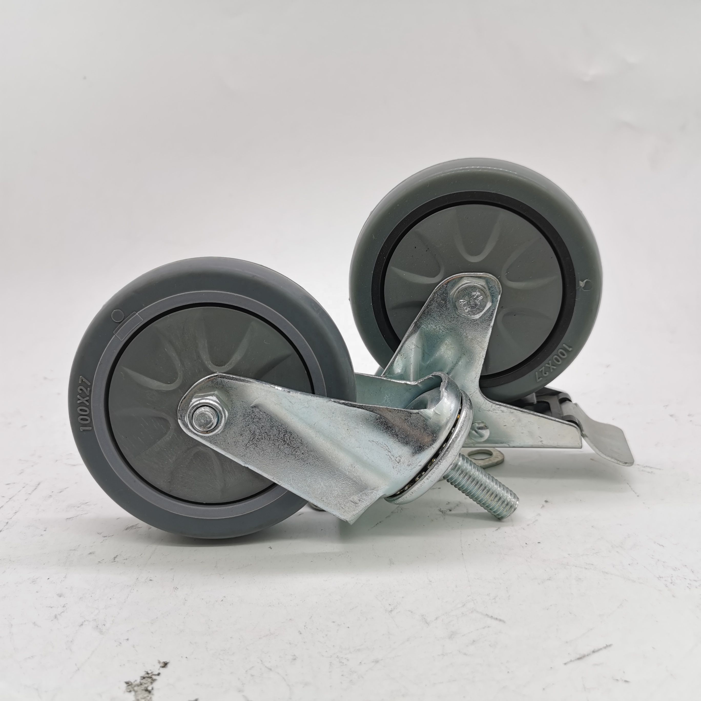 China Wheel Manufacturer Service Cabinet Trolley Polyurethane 4 Inch 100 mm PU Swivel Castor Wheel 2