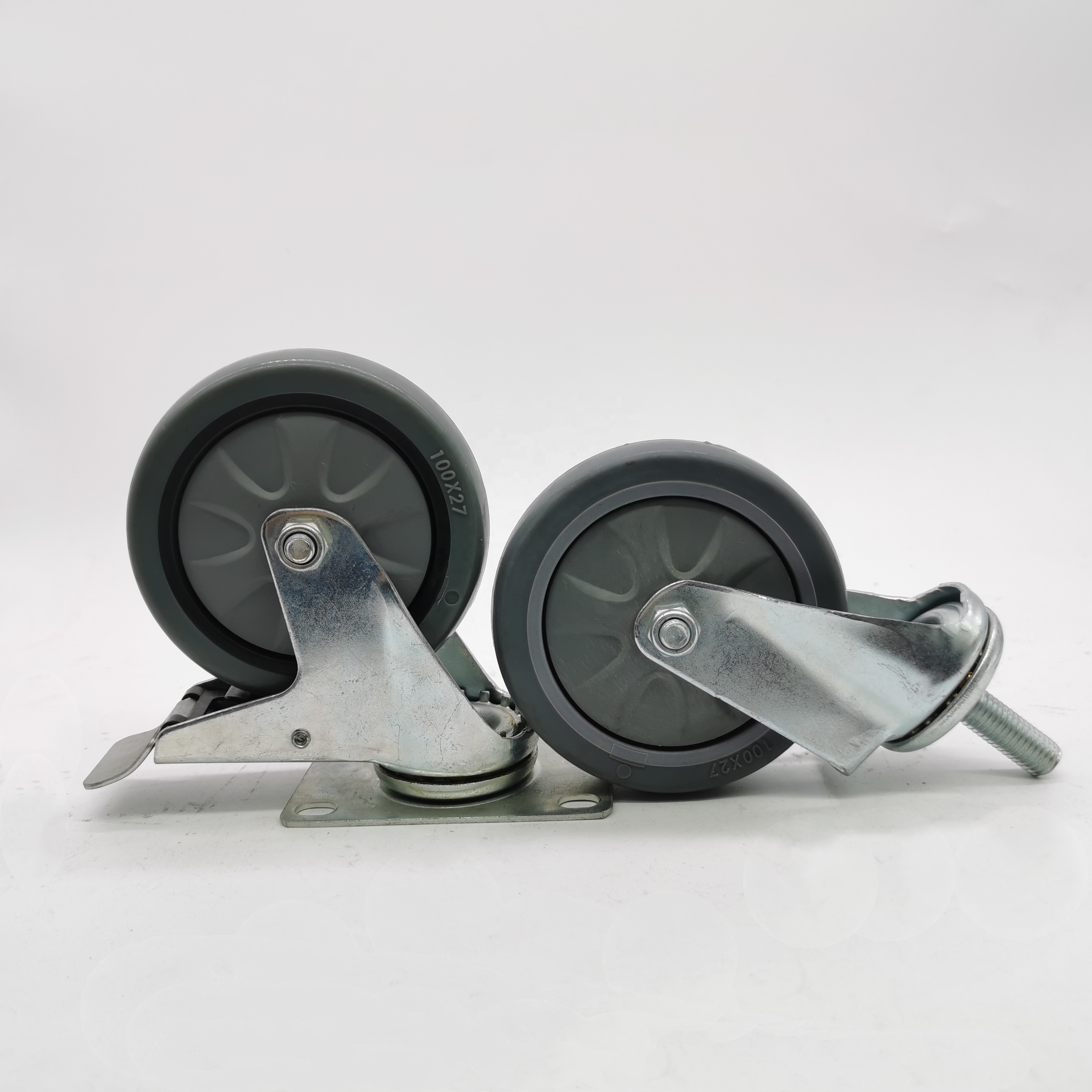 China Wheel Manufacturer Service Cabinet Trolley Polyurethane 4 Inch 100 mm PU Swivel Castor Wheel 3