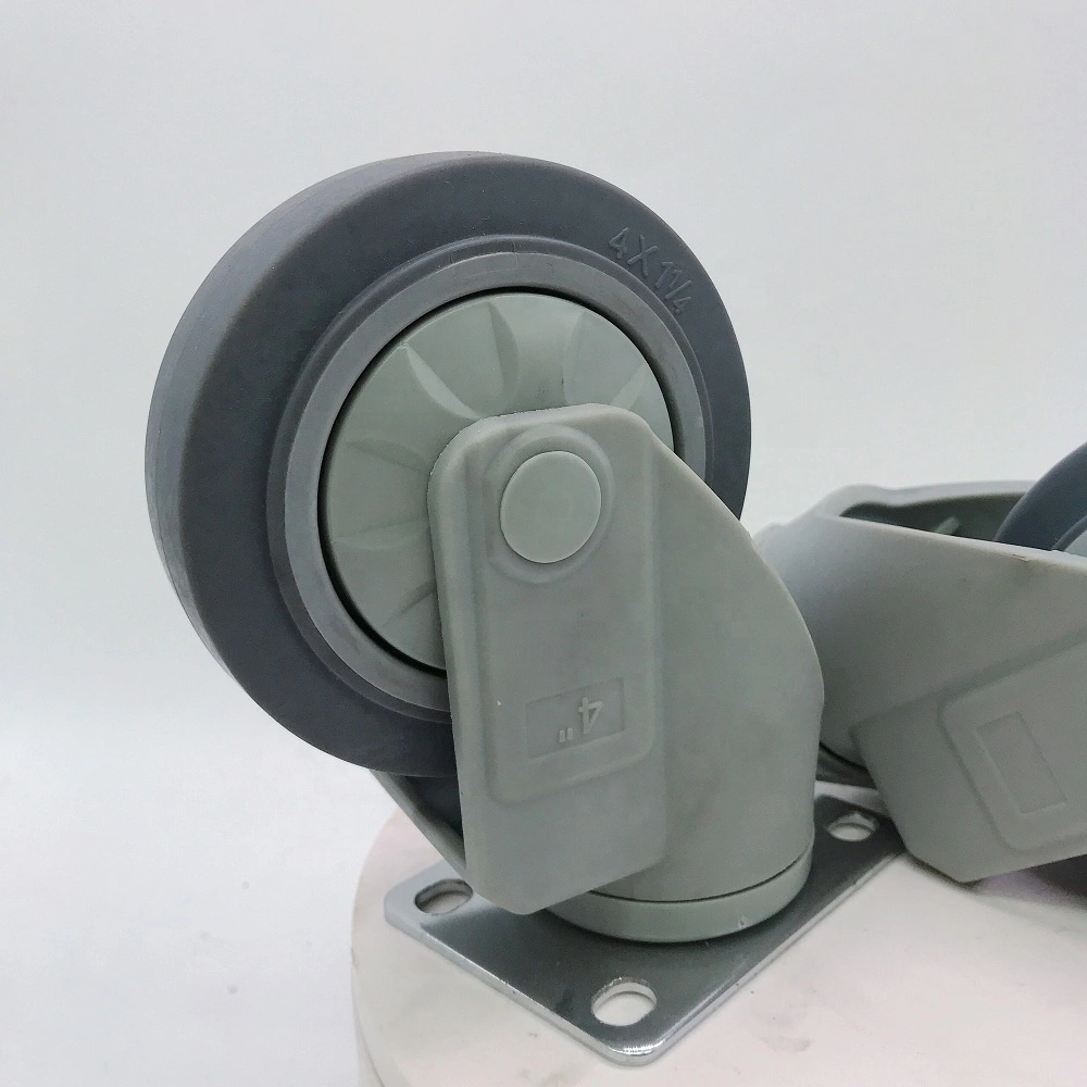 75mm 100mm 125mm Heavy Duty Strong Nylon Housing Fixed Universal High Elastic TPR CastorWheel 1