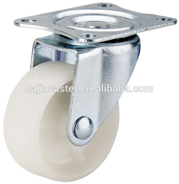 2 inch low proflie trundle caster wheel light duty white PP caster for small trolley 1