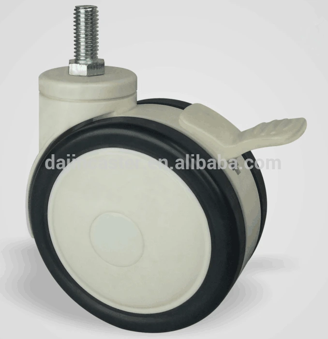 5 inch twin wheel medical caster wheel with brake 1