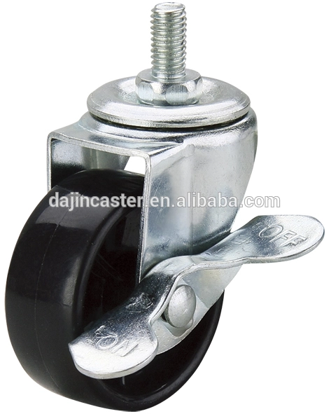 Light Duty PP Furniture Caster Wheel With Side Brake Screw 1