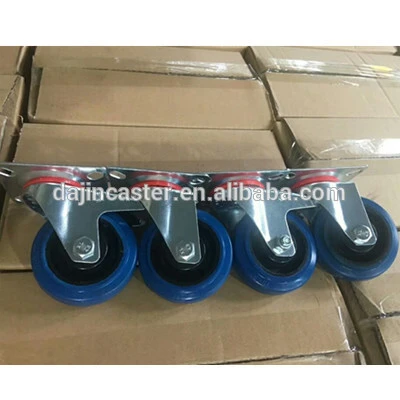5 inch Industrial Elastic Rubber Caster Wheel 1