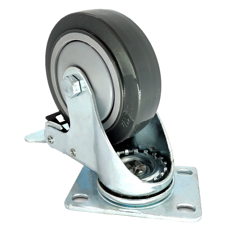 Top plate style 3/4/5 inch PU swivel furniture castor wheel 1