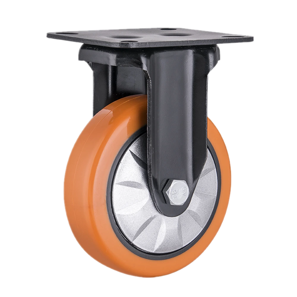 Universal Fix Rigid 6 150 mm Top Plate Thread Guard Swivel PU Plastic Handle Trolley Cart Castor Wheel 1