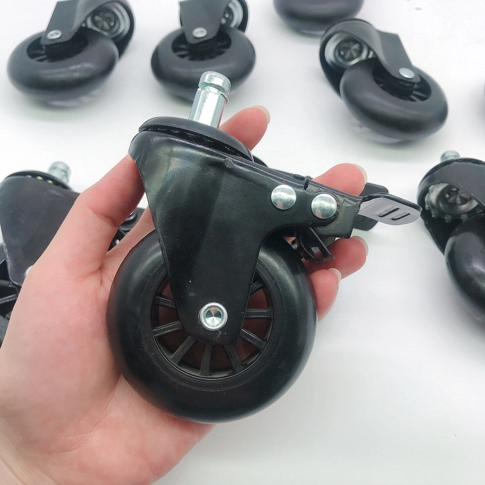 3 Inch Removable Nylon Chair Casters Wheel With Solid Stem With Customized Color Box Supply to Amazon 1