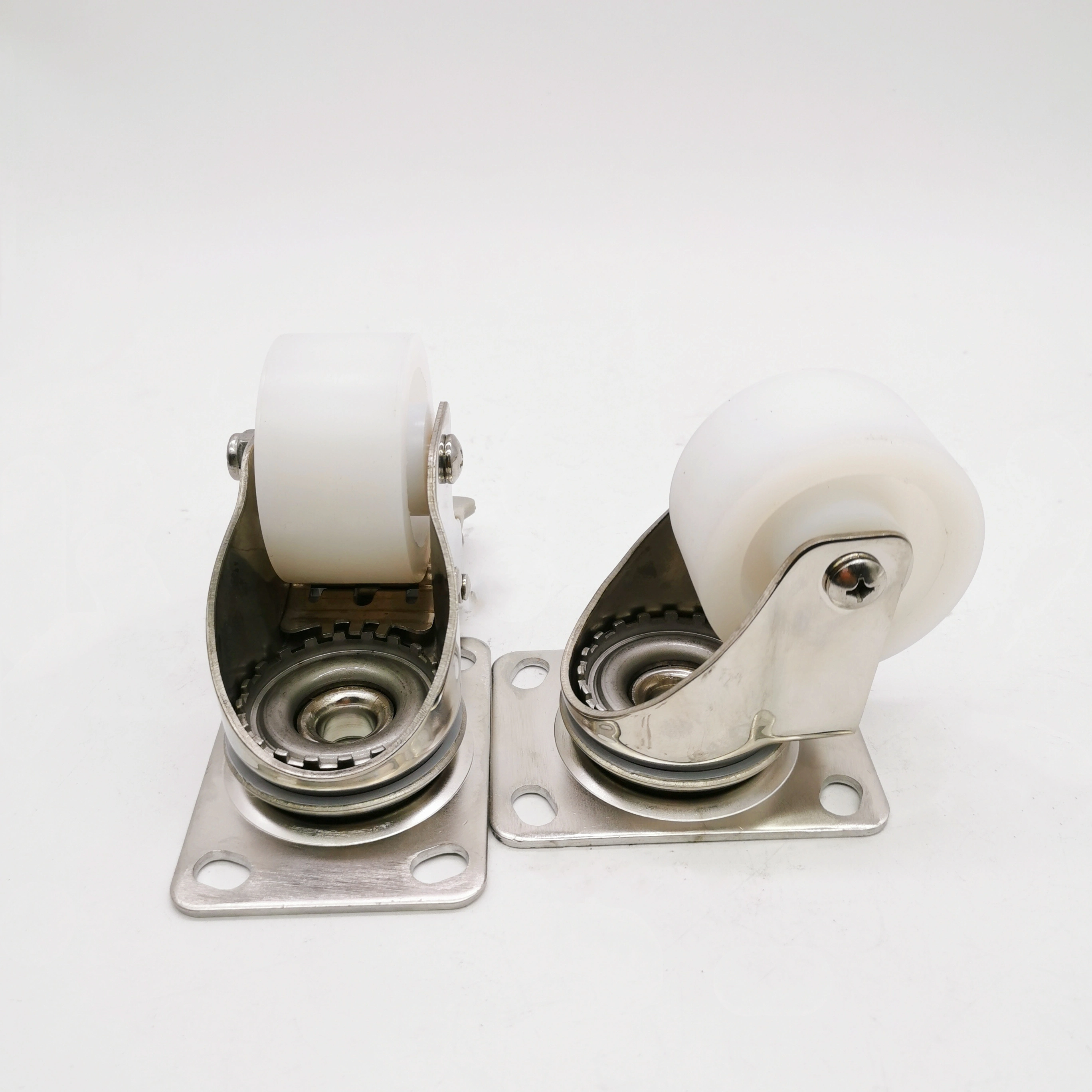 Heavy Loading Top Plate Swivel Total Brake 2.5 PA Nylon Wheel Plain Bearing Stainless Steel SUS 304 Caster 1