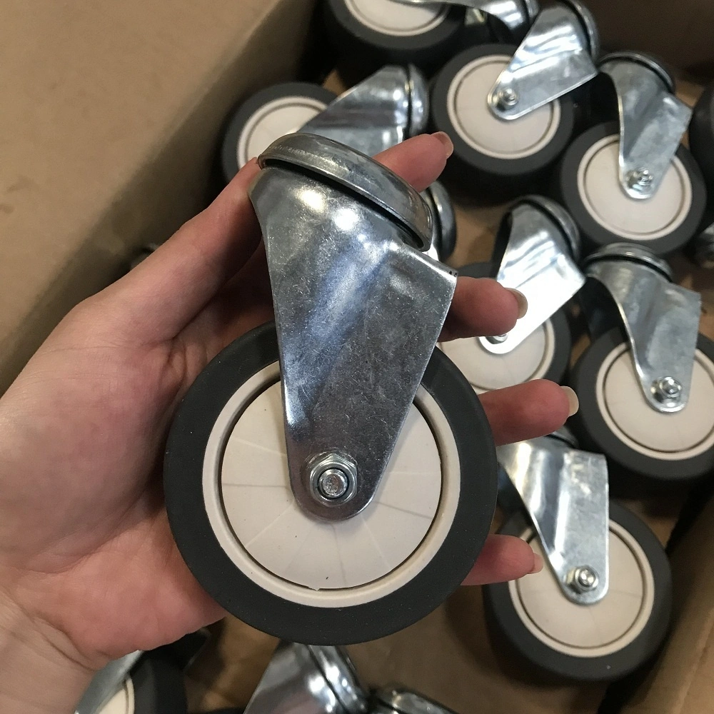 Factory Price 3 inch 75mm Ball Bearing Hand Cart Shock Absorbing TPR Plastic Caster Wheel 1