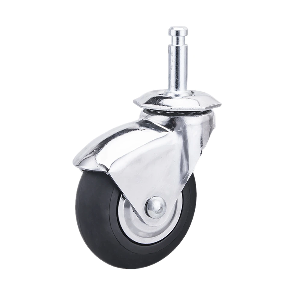 3'' Non Marking Kingpin Double Ball Bearing High Elastic Thermoplastic Rubber Medical Furniture Caster Wheels 1