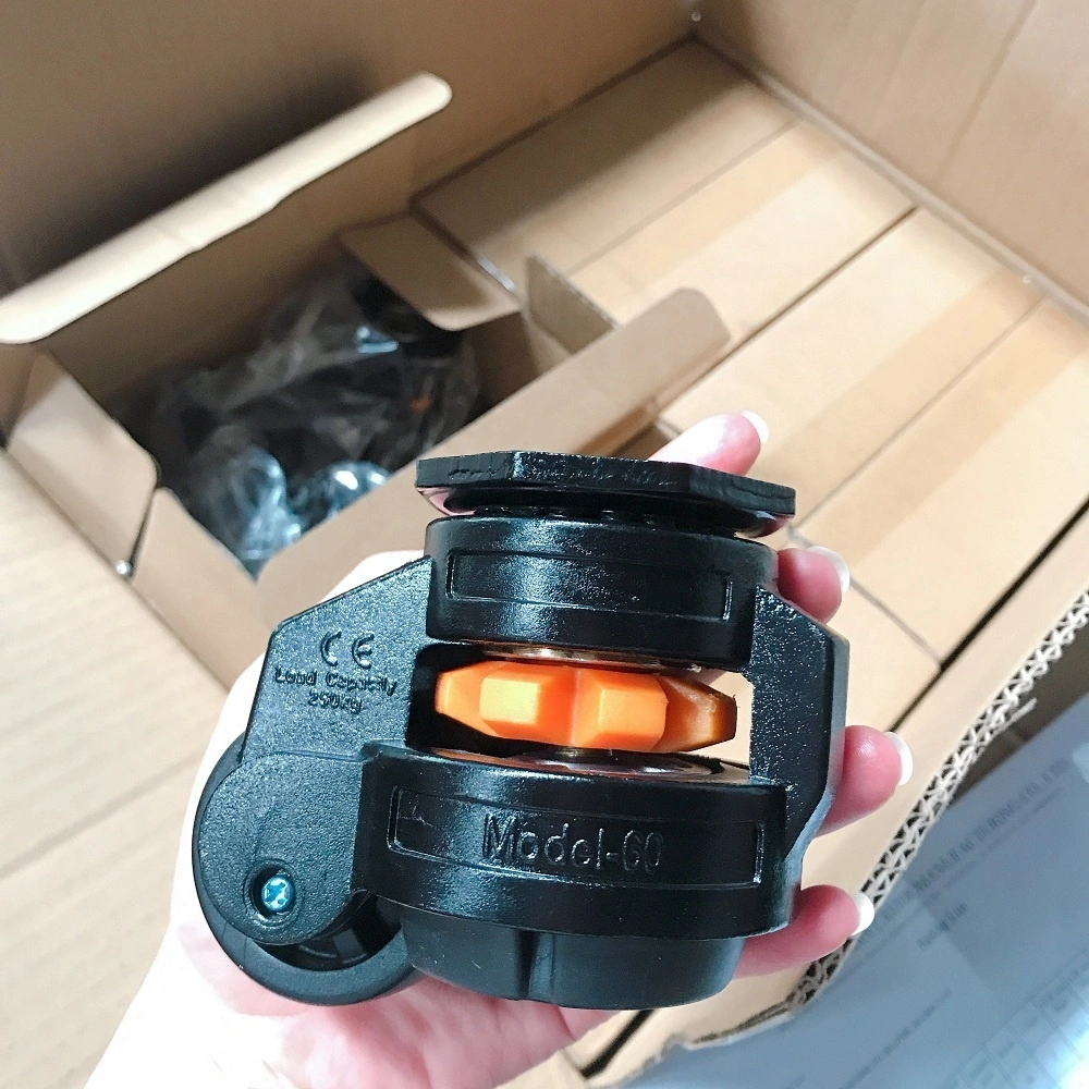 Factory Price Black Coating Aluminum Alloy Housing Heavy Duty Leveling Adjustable Nylon Caster Wheel 1