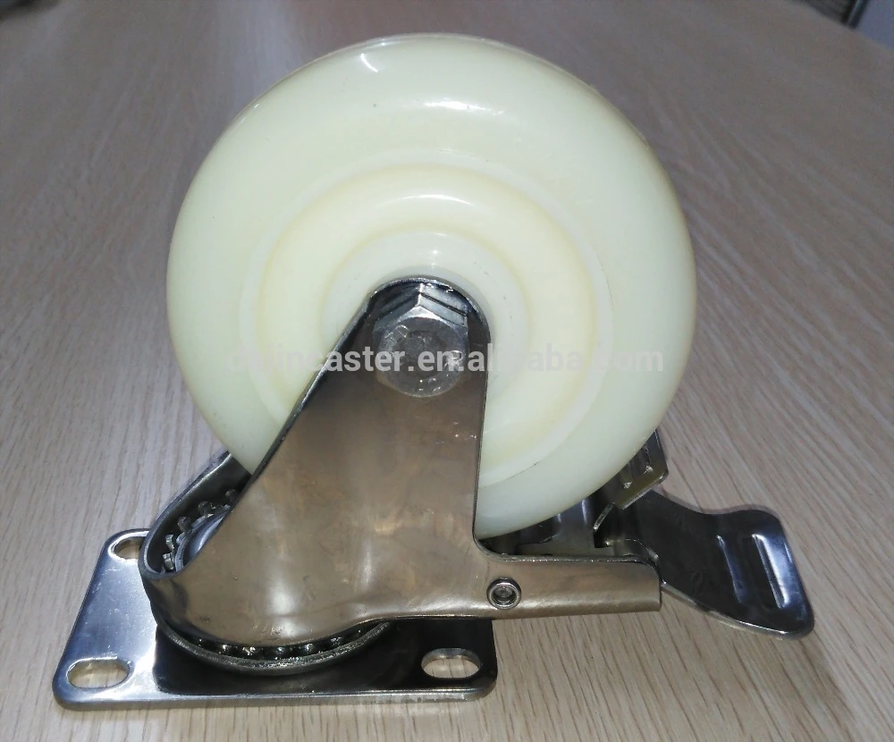 Nylon wheel Stainless steel Caster Wheel with Delrin bearing 1