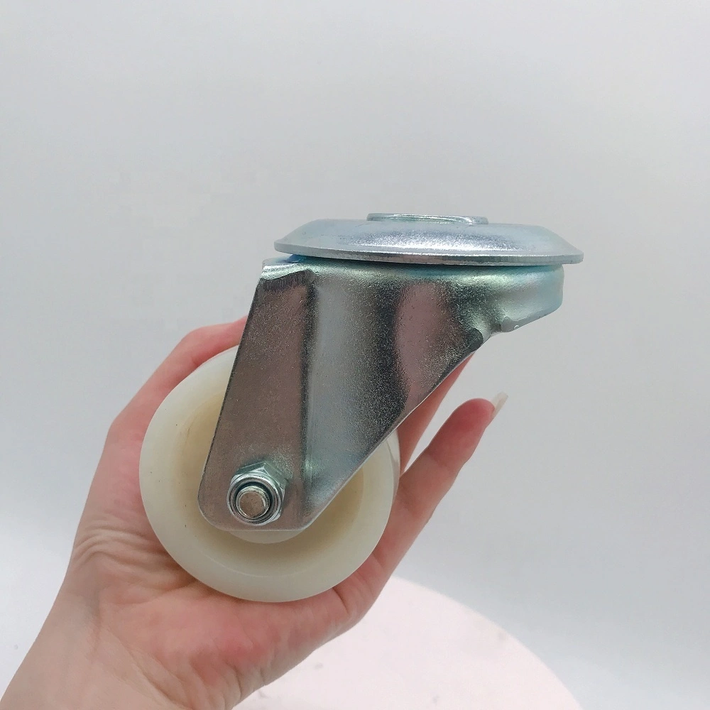 63mm Diameter European Style Big 75mm Ball Race Bolt hole Bracket Durable Nylon Caster Wheel 1