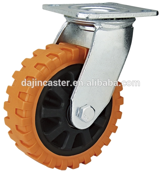 4,5,6,8 heavy duty industrial pu caster wheel with fixed swivel and lock for factory 1